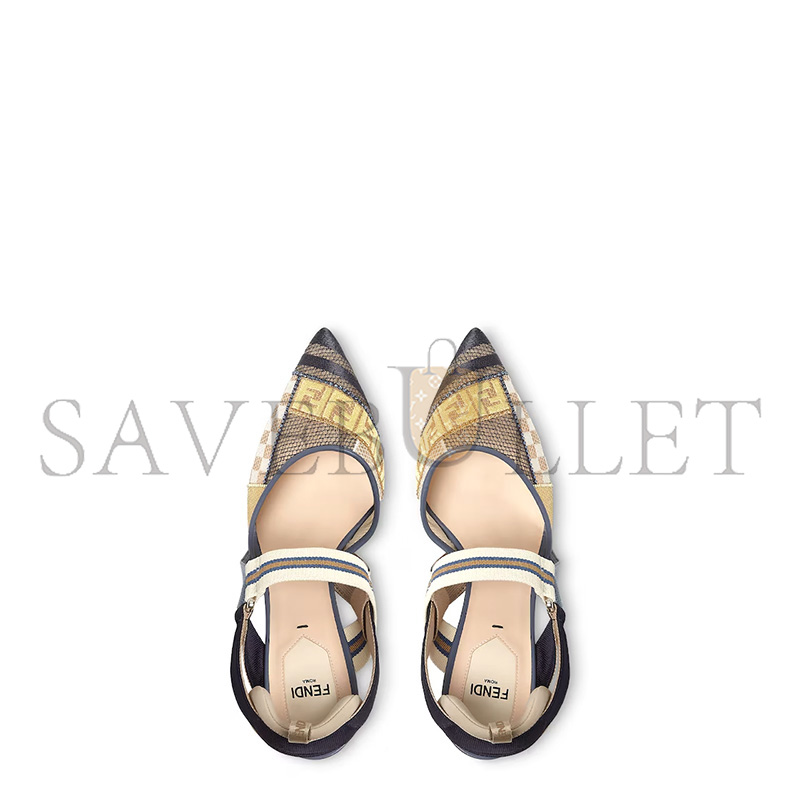 F**di colibrÌ multicolor mesh medium-heeled slingbacks 8j8752au38f1szw